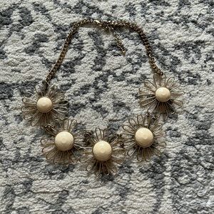 Cream and Gold Daisy necklace